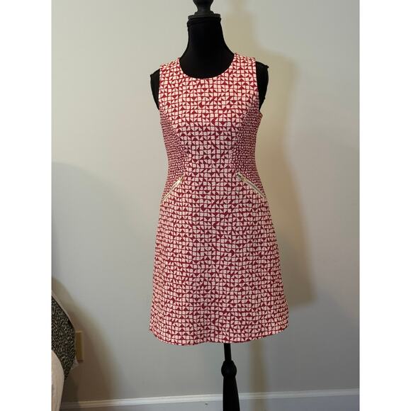 Tabitha for Anthropologie printed sheath dress with a red geomentric pattern - Picture 1 of 3